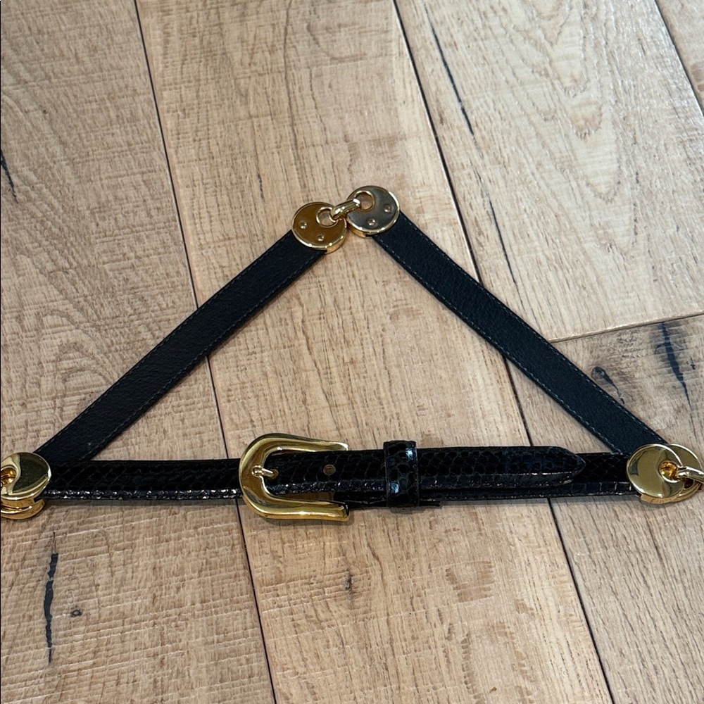 Avignon snake skin Black and Gold Women's Belt
